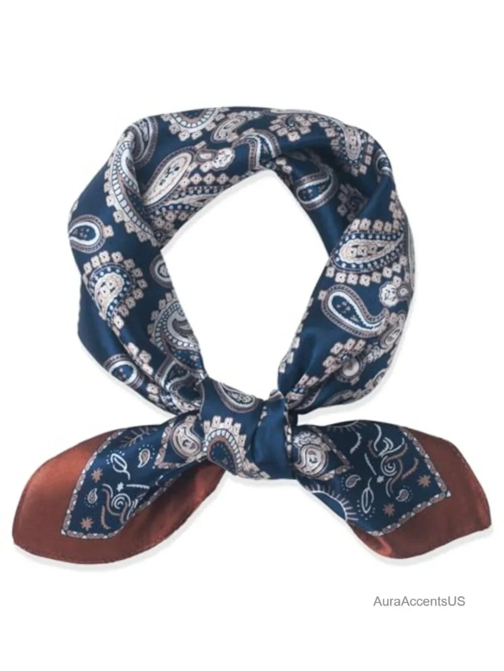100% Mulberry Silk Lightweight Square Scarf - Digital Printed Neckerchief with